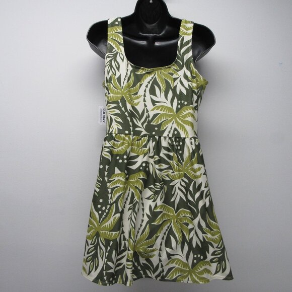 NWT Old Navy Side Tie Wrap Front Swim Suit Swim Dress Hawaiian sz L #854710 - Picture 2 of 5
